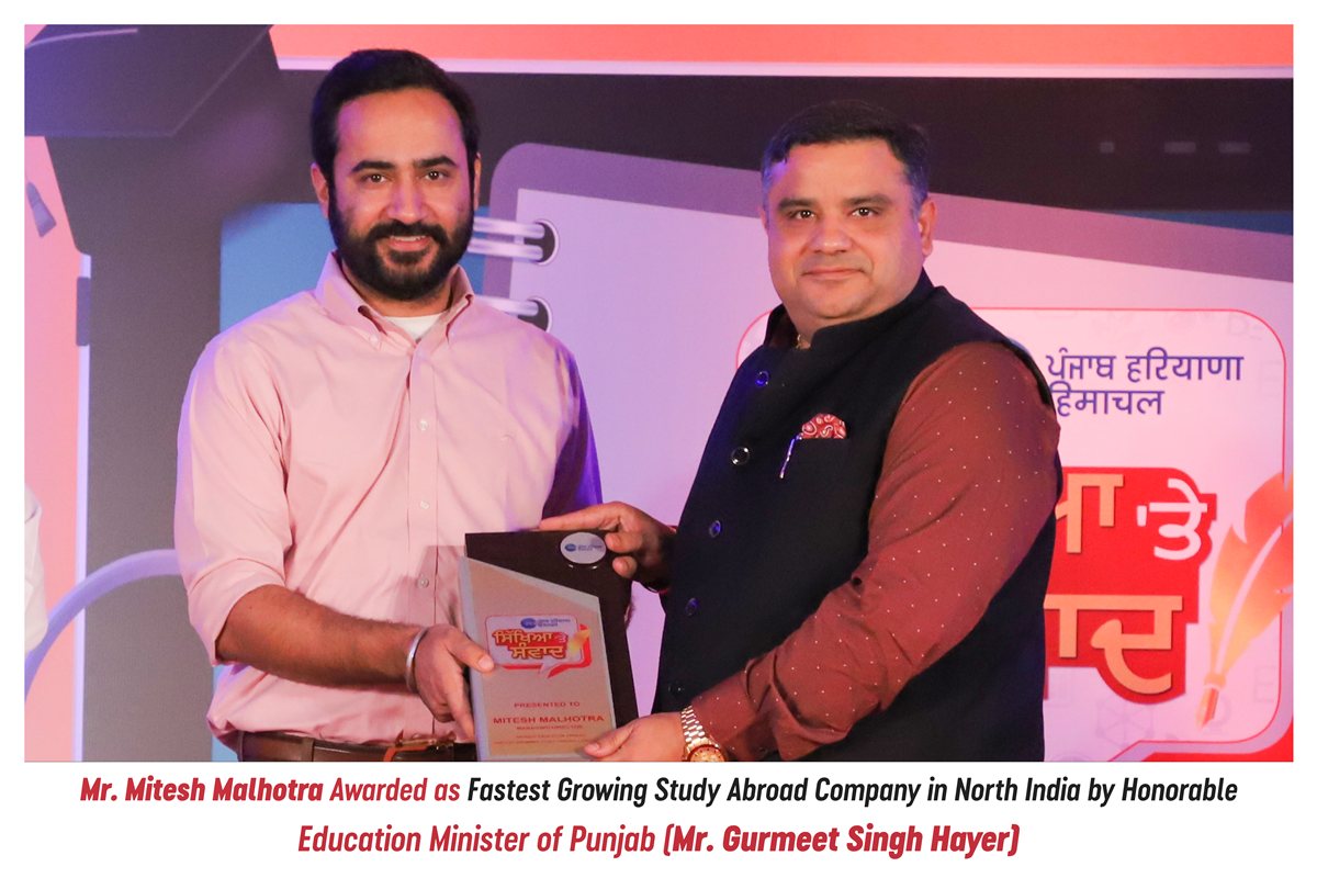 Fastest Growing Education Abroad Consultant Award - Ludhiana Education Awards 2019